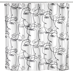 Perdea de duș cu strat anti-mucegai FACES, 180 x 200 cm, plastic, WENKO