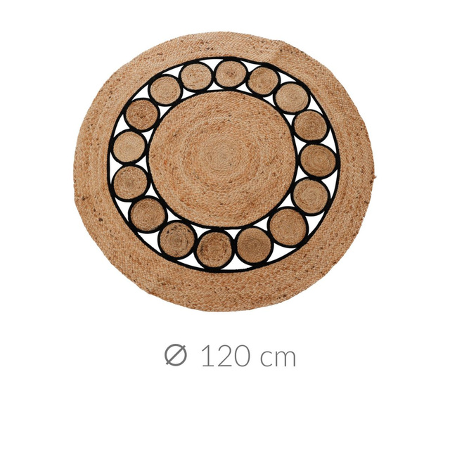 Covor boho rotund din iută, Ø 90 cm