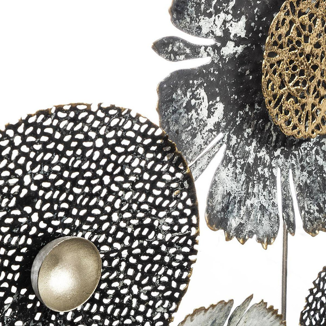 Decor de perete metalic FLORE, 50 x 50 cm