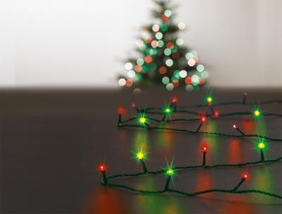 Instalatie pentru exterior, roșu, verde, 100 de led-uri