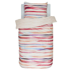 Set de lenjerie din bumbac satinat cu dungi colorate, 140 x 220 cm, Esprit