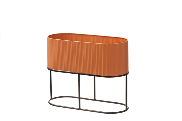 Suport de flori oval metalic, inaltime 40 cm