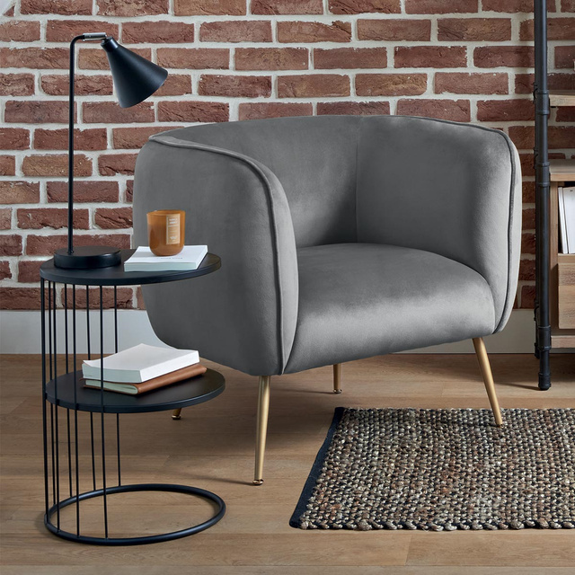 Masuta de cafea KOBU, 2 nivele, Ø 36 cm, cerc negru