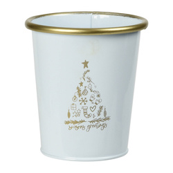 Galetusa de Crăciun din metal, albă