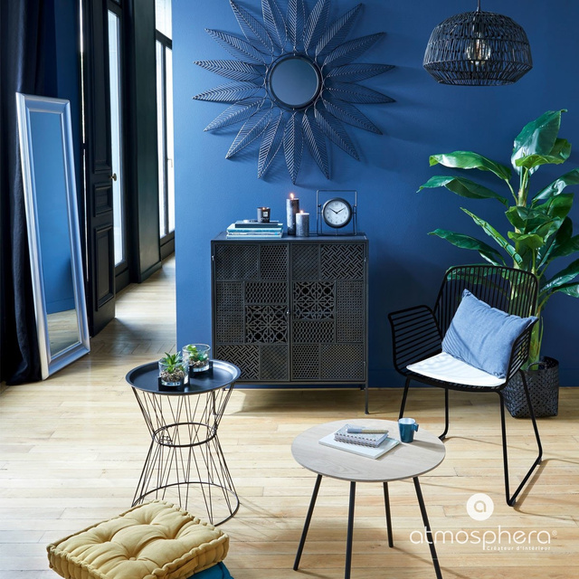 Lampa suspendata cu abajur din ratan, Ø 38 cm