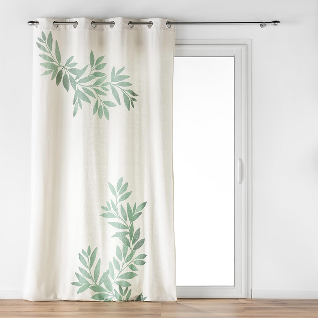 Perdea cu model de frunze imprimate, NYMPA, 140 x 240 cm
