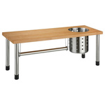 Raft de bucatarie 3in1, bambus, otel inoxidabil