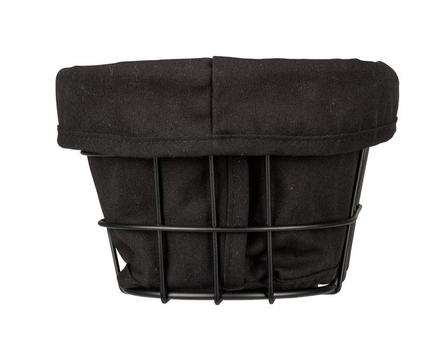 Cos pentru paine, Wenko Bela Black, metal si bumbac, 27 cm x 17 cm x 11.5 cm