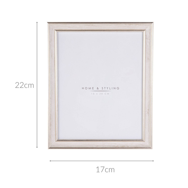 Ramă foto, imitație de lemn alb, 24 x 29 cm