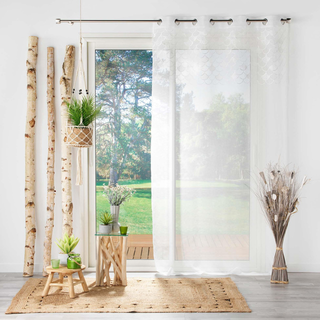 Perdea cu broderie YAELLE, 135 x 280 cm, prindere cu inele