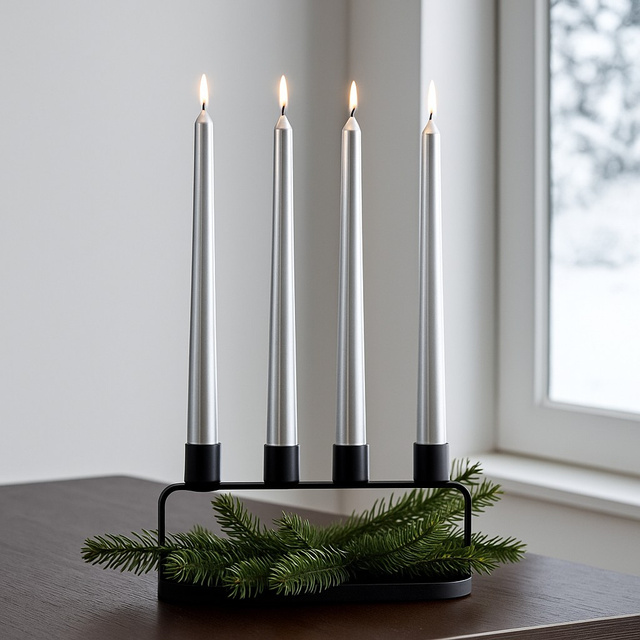 Set lumanari satinate 4 bucati 25 cm