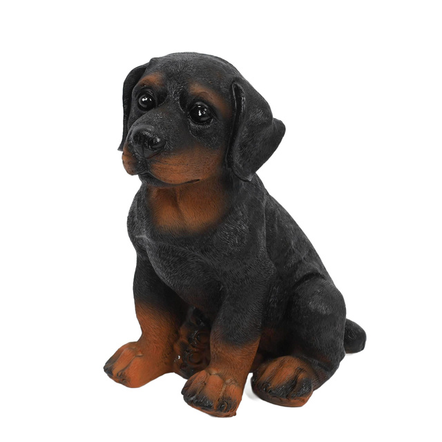 Figurina de gradina a unui caine, inaltime 27 cm, din piatra artificiala