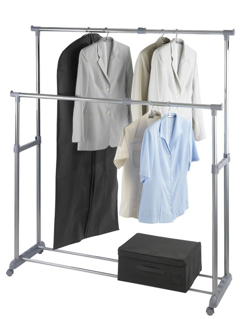 Suport telescopic pentru haine - dulap pe roți