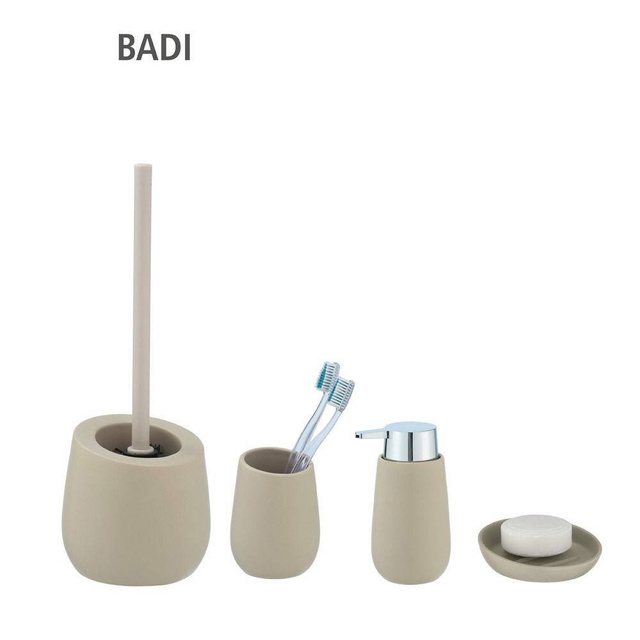 Pahar ceramic pentru periuțe de dinți BADI, gri, Wenko