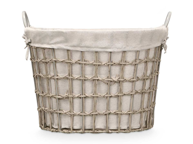 Coș de rufe țesut cu mânere, 44 x 43 x 50 cm