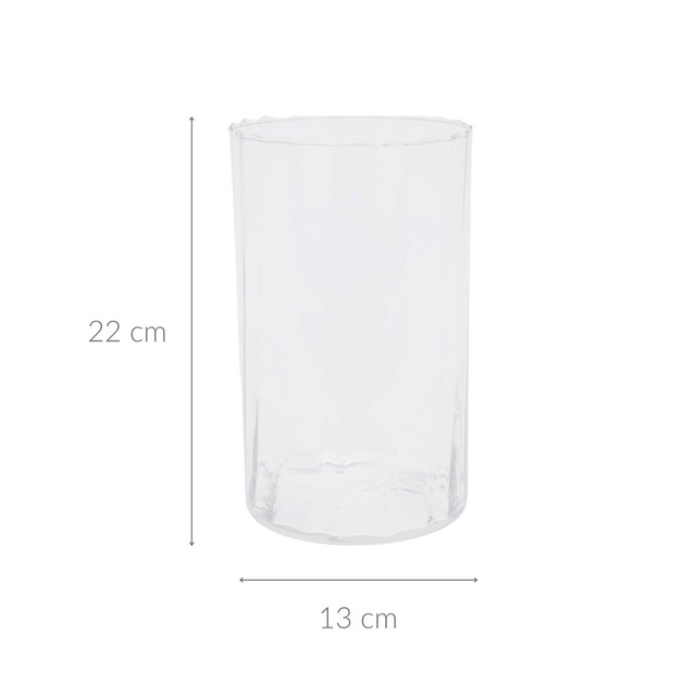 Vaza cilindrica din sticla, Ø 13 x 22 cm 