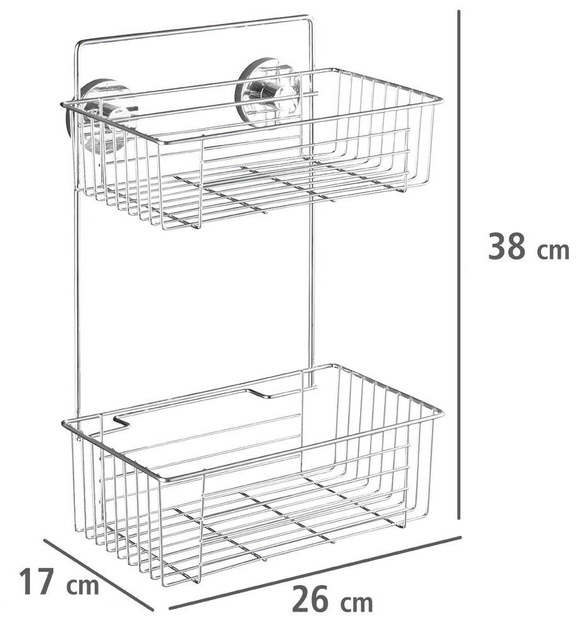 Raft de baie BARI pentru duș, Vacuum-Loc - 2 niveluri, WENKO, argintiu