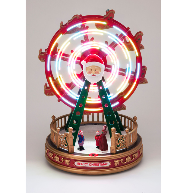 Decorație de Crăciun rotativă LED, roată diavolească, 23 x 23 x 31 cm