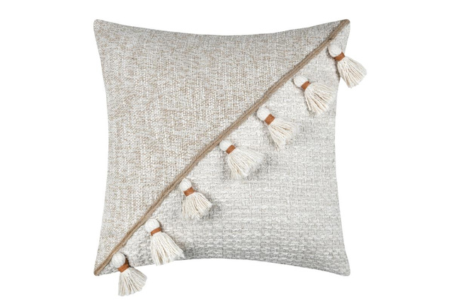 Perna decorativă ZIANA boho cu franjuri, 45 x 45 cm