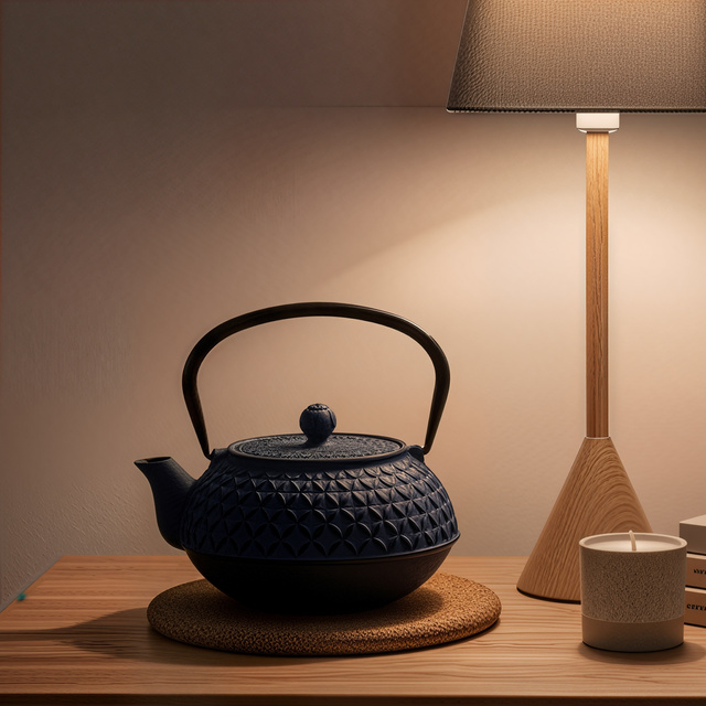 Ceainic din fontă cu infuzor SABI, 1000 ml, bleumarin