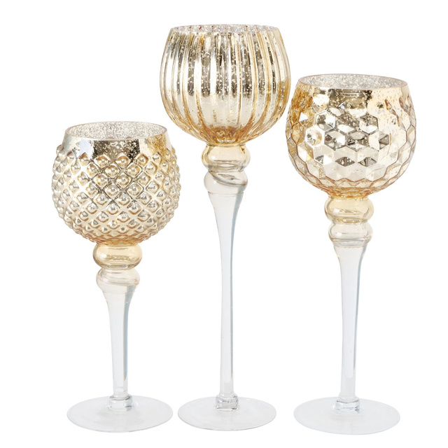 Set 3 sfeșnice din sticlă, Manou