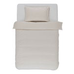 Lenjerie din satin de bumbac 155x220 + 80x80 cm, bej, Essenza