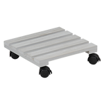 Suport din lemn pe roti pentru ghiveci de flori