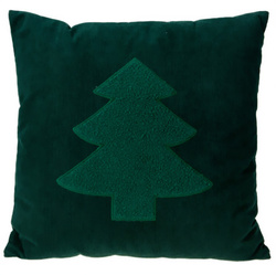 Pernă decorativă, model de sărbătoare, 45 x 45 cm, verde