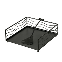 Suport pentru  șervețele din  metal negru  Shirin, 17 x 17 cm