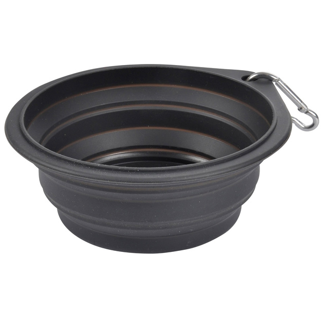 Bol de voiaj pentru caine si pisica, pliabil, silicon, Ø 15 cm