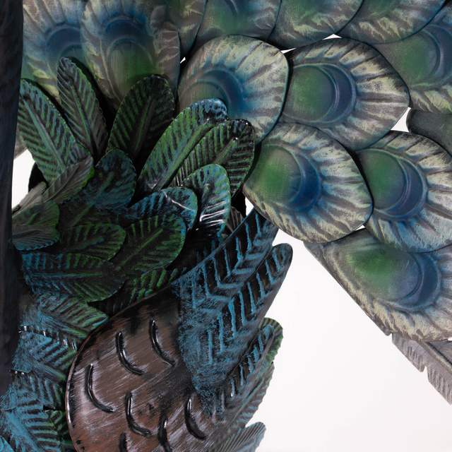 Paun de gradina din metal, 30 x 65 x 63 cm