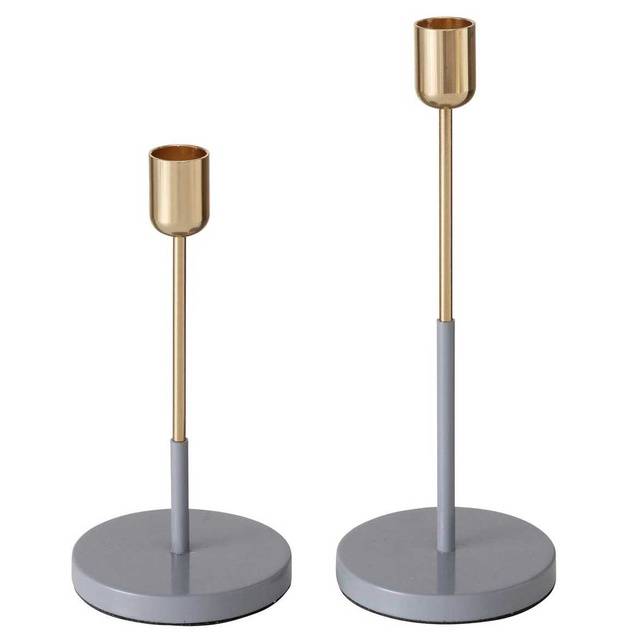 Set 2 suporturi metalice pentru lumanare Telmo