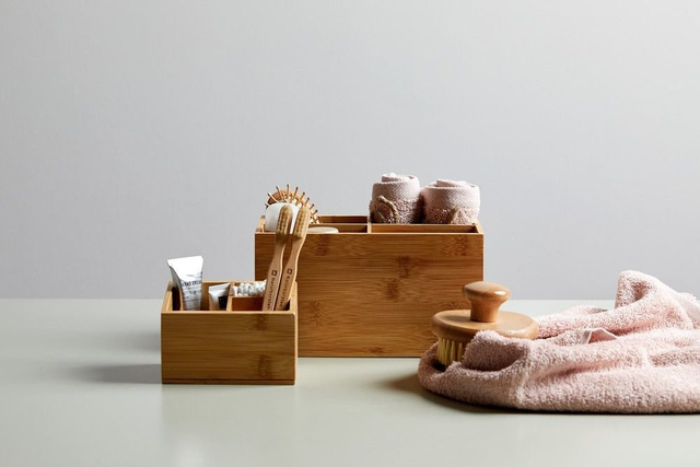 Organizator de baie TERRA cu 4 compartimente, bambus, WENKO