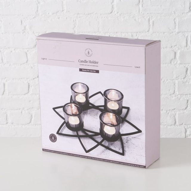 Suport metalic pentru lumânări ELENYI, înălțime 8 cm