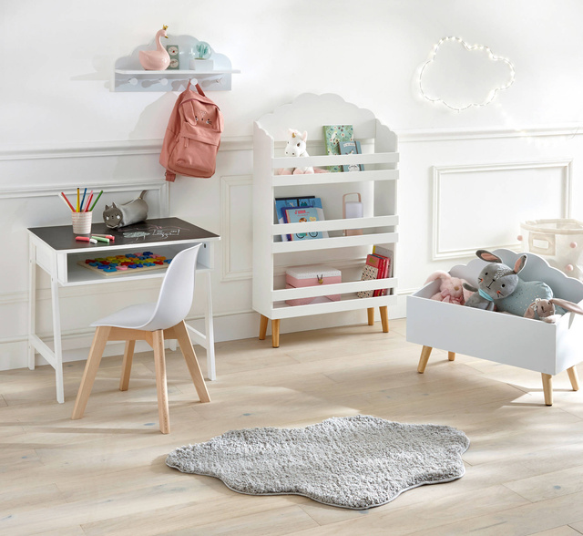 Raft pentru jucarii 3 niveluri, Alb, 58x18x100 cm