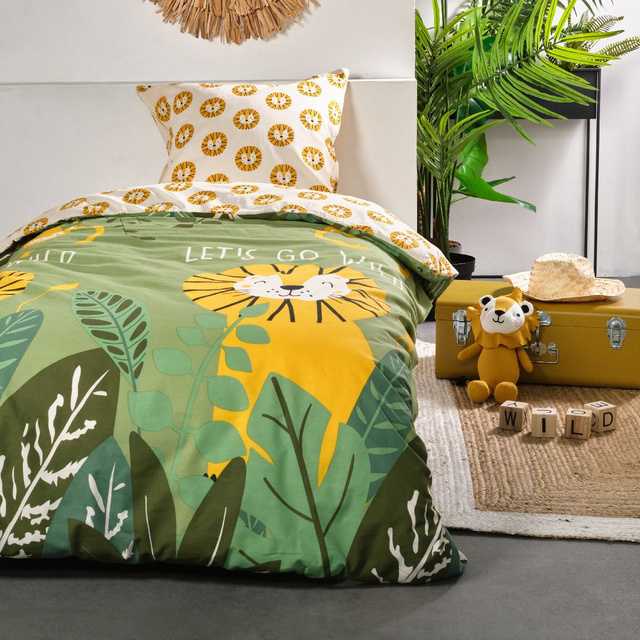 Lenjerie de pat pentru copii MAGIC JUNGLE, 100% bumbac, 140 x 200 cm
