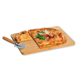 Tăviță pentru tăiat pizza, dreptunghiulară cu cuțit, 40 x 30 cm
