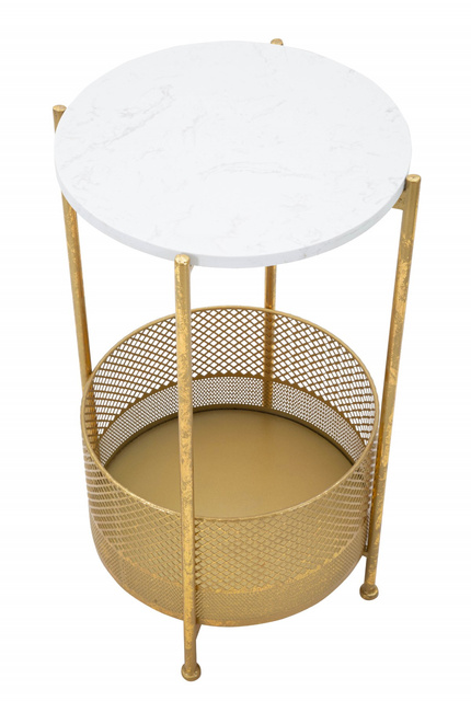 Masuta de cafea cu cos, rama aurie, 35 cm