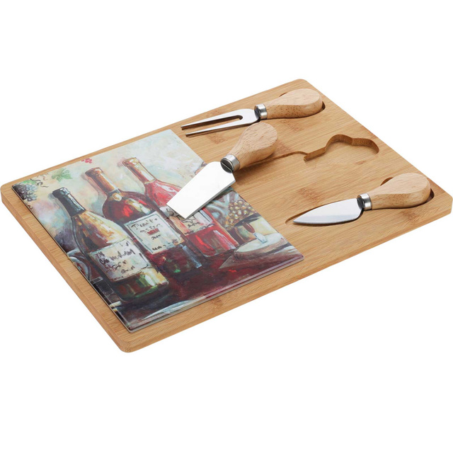 Tabla de branza cu set de cutite, 30 x 21 cm
