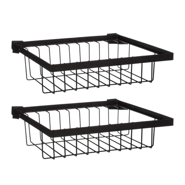 Organizator de bucătărie deasupra chiuvetei cu scurgere, metalic, negru