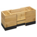 Organizator de tacâmuri, dimensiune reglabilă, bambus, negru, 18 x 10 x 12 cm