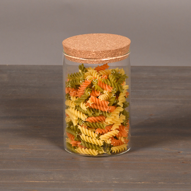 Recipient de sticlă pentru bucătărie cu capac din plută