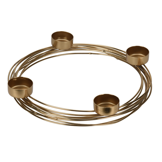 Sfeșnic auriu pentru 4 lumanari, Ø 28,5 cm