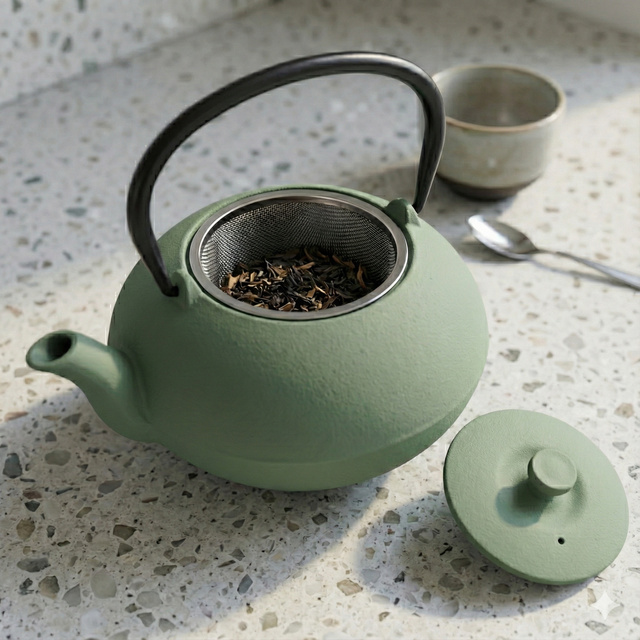 Ceainic din fontă cu infuzor NOMI, 800 ml, turcoaz