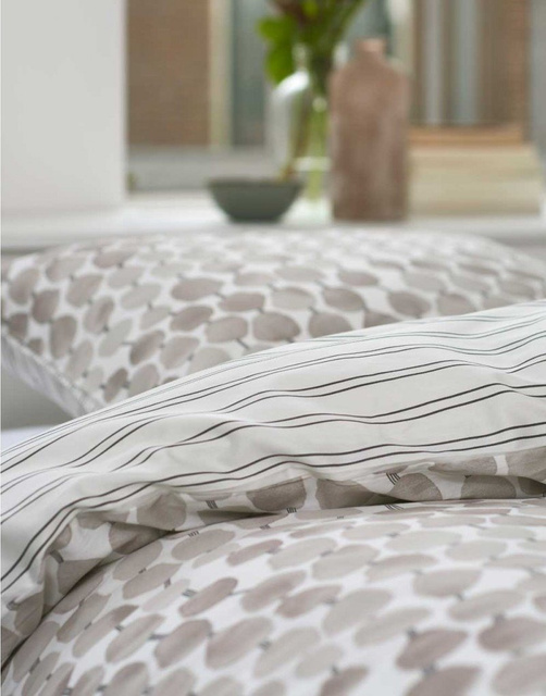 Set de lenjerie din bumbac satinat cu modele moderne, gri, 200 x 220 cm, Esprit