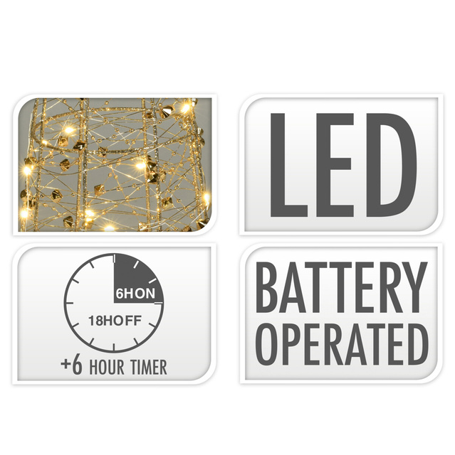 Brad de Craciun cu LED, decoratiuni de Craciun, 60 cm