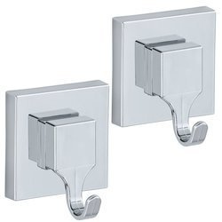 Set cuier, Wenko Quadro Vacuum-Loc, 2 bucati, Metal, Alb