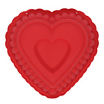 Tava de copt din silicon in forma de inima, 25 x 16 x 7 cm