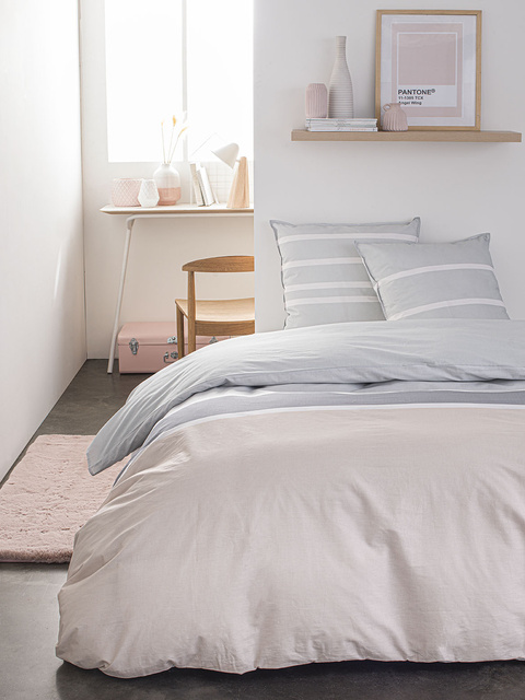 Lenjerie de pat din bumbac SOFT PINK, reversibila