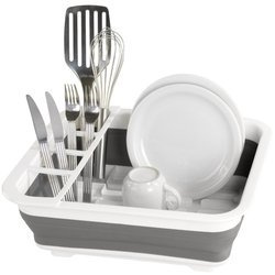 Uscător de vase pliabil, suport pentru vase, pliabil, WENKO, gri
